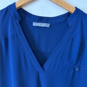 Lilly Rain Royal Blue V-Neck Tunic Dress,Size large(fits more like a medium)